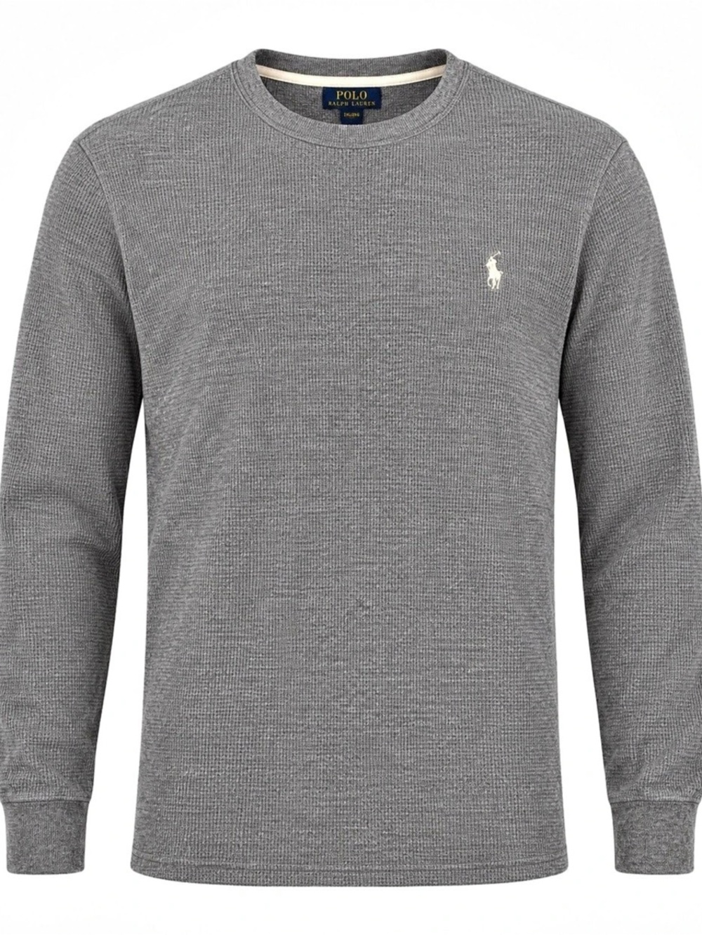 Polo Ralph Lauren 2XL Gray Waffle Knit Thermal Long Sleeve Shirt Sleepwear
